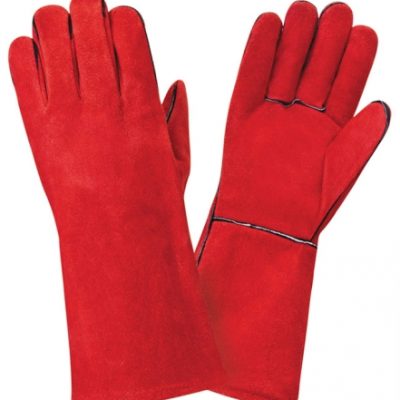 Safety Red Welding Leather Gloves